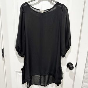 Sheer black 3/4 sleeve top